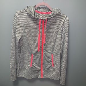 Lukka Grey & White Striped Yoga Jacket